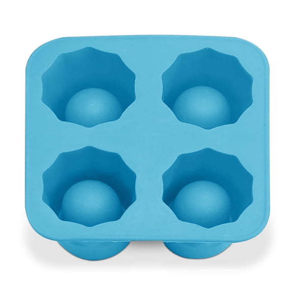 Ice Mold 4-Cavity Silicone Ice Cube Tray 2 3 Portable Flexible Mould Cup Kitchen Utensil Bakeware, Blue