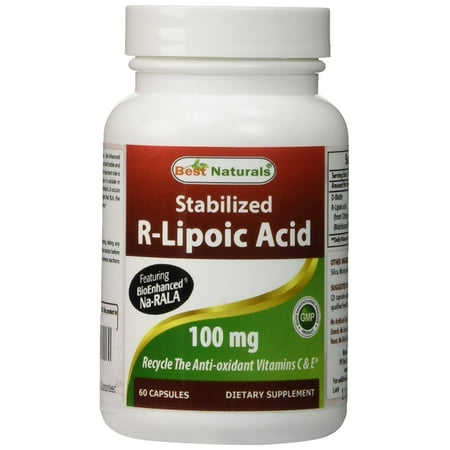1/4 Natural - Best Naturals Stabilized R-Lipoic Acid Capsule, 100 mg, 60 Count
