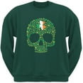 thumbnail image 1 of St. Patricks Day - Shamrock Skull Forest Green Adult Sweatshirt, 1 of 1