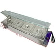 thumbnail image 2 of INTBUYING 4-Pan Food Warmer Commercial Buffet Food Warmer Stainless Steel Steam Table with Glass Shield, 2 of 9