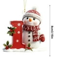 thumbnail image 3 of BingTong Snowman Christmas Ornaments, Cute Christmas Tree Letter Decoration Personalized Hanging Pendant, Indoor DIY Hanging Xmas Ornament I, 3 of 9