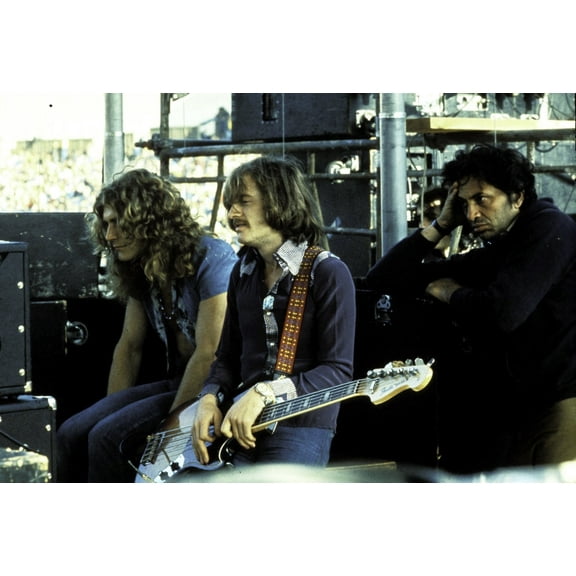 Robert Plant, John Paul Jones and Bill Graham backstage Photo Print (10 x 8)