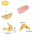 thumbnail image 2 of 100pcs 304 Stainless Steel Bead Tips Golden Calotte Ends Clamshell Knot Cover 8x4mm, 2 of 8