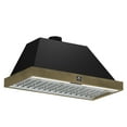 thumbnail image 2 of Forno Vittorio 48-Inch Wall Mount Range Hood, Black with Antique Brass Trim, 424 CFM Airflow, Dishwasher-Safe Baffle Filters, Remote Control, 3-Speed Fan, Bright LED Lighting., 2 of 5