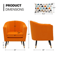 thumbnail image 5 of MoNiBloom Accent Chair Upholstered Living Room Chair Comfy Reading Chair Modern Single Sofa with Cushion Lounge Arm Chair for Living Room Bedroom, Orange, 5 of 11