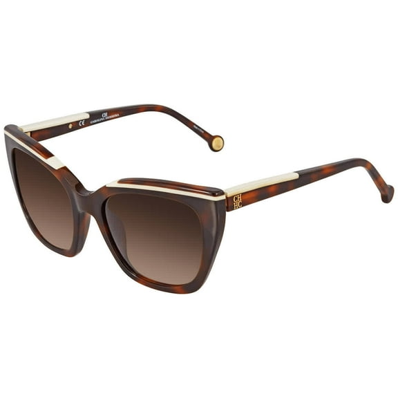 Carolina Herrera Brown Gradient Cat Eye Ladies Sunglasses SHE832 01AY 54