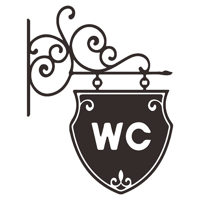 Aseo Baño Baño Puerta Pegatinas WC Patrón Extraíble Autoadhesivo Calcomanía de pared Irfora Pegatinas de pared
