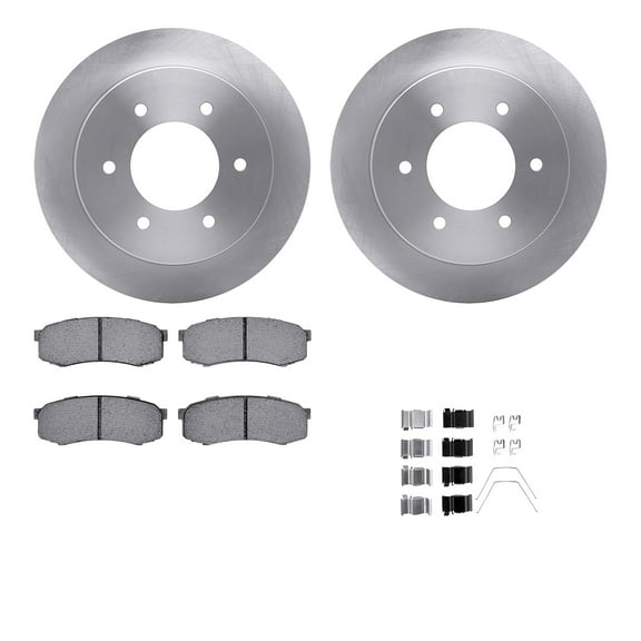 Dynamic Friction Company Rear Brake Rotors with 5000 Advanced Brake Pads includes Hardware 6512-92001