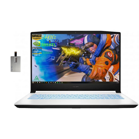 MSI Sword Gaming 15.6" FHD 144Hz Laptop, 11th Gen Intel Core i7-11800H, 16GB RAM, 1TB PCIe SSD, Backlit Keyboard, GeForce RTX 3050 Ti, Windows 10, White, 32GB Hotface USB Card