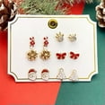 thumbnail image 4 of GKNET 12PCS Christmas Tree Santa Claus Ear Stud Earrings Dangle Women Delicate Jewelry Gift New-#1, 4 of 9