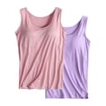 thumbnail image 6 of SNOWSONG Shelf Bra Tank Tops for Women Women's Stretch Camisole with Chest Pad Vest Underwear, Camisoles with Built in Bra, Plus Size Camisoles, Tank Tops for Women 2Pcs Vest Rose Gold 4XL, 6 of 6