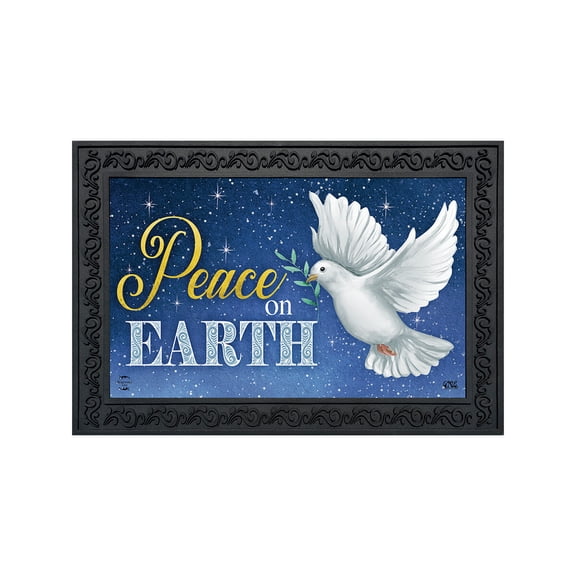 Briarwood Lane Doormat 30x18 Indoor Outdoor Peace on Earth Dove Christmas For Christmas Doormat
