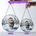 thumbnail image 5 of Hello Winter Scottish Fold Frosty Morning Walk Welcome Snowy Christmas Stained Glass Suncatcher Cat Lover Kitten Owner Gifts Window Hanging Sign Decor - 02018, 5 of 5