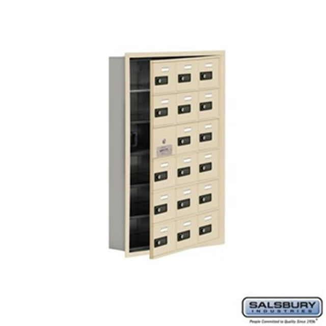 SalsburyIndustries 19165-18SRC Cell Phone Storage Locker With Front Access Panel - 6 Door High Unit, Sandstone