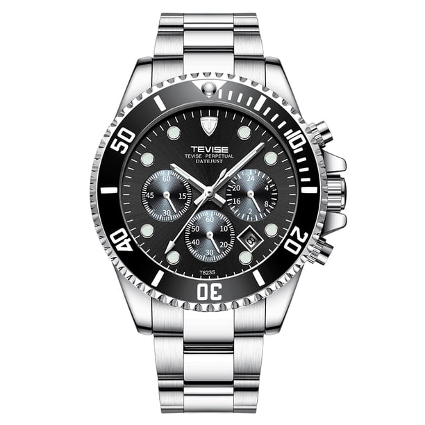 Reloj de cuarzo de lujo para hombre de la marca TEVISE T823, reloj deportivo de acero inoxidable