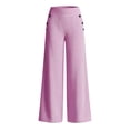 thumbnail image 7 of KIHOUT Womens Striped Waist Wide Leg Pants High Rise Elastic Back Casual Loose Fit Straight Leg Trousers with Pockets Daily Wear, 7 of 7