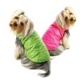 thumbnail image 4 of KlippoPet KJK059LZ Reversible Parka Vest With Ruffle Trims - Lime & Pink, Large, 4 of 4