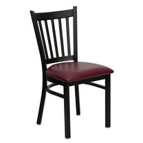 Flash Furniture HERCULES Series Black Vertical Back Metal Restaurant Chair - Burgundy Vinyl Seat