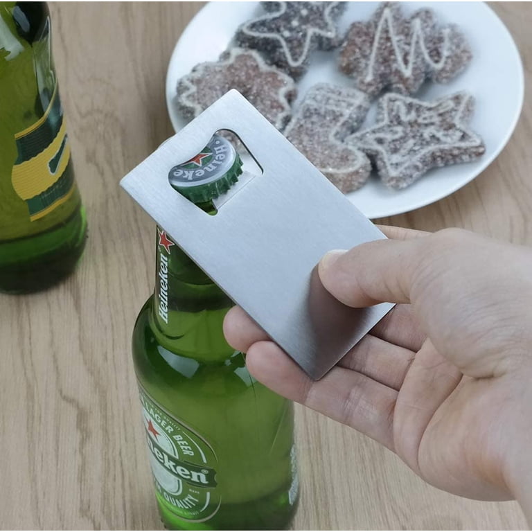 Personalized Stainless Steel Bottle Opener - Credit Card Size, Funny Gift For Beer Lovers