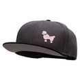 thumbnail image 2 of Pink 50's Poodle Embroidered Patched Wool Blend Pro Style 2 Tone Snapback - Black Charcoal OSFM, 2 of 5