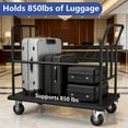 thumbnail image 4 of YOHKOH Hotel Luggage Cart, 850Lbs Heavy-Duty Bellman Trolley with 5" Wheels for Hotels, Airports, Resorts, 4 of 8