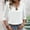 White, variant on CLOISE Womens 3/4 Sleeve Tops Plus Size Shirts V Neck Casual Pullover Solid Color Summer Blouses Pink XL