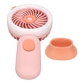 thumbnail image 4 of Portable Handheld Fan Deer Ears Shape Three Speeds USB Rechargeable Desktop Small Fan with Ambient Light Pink, 4 of 14