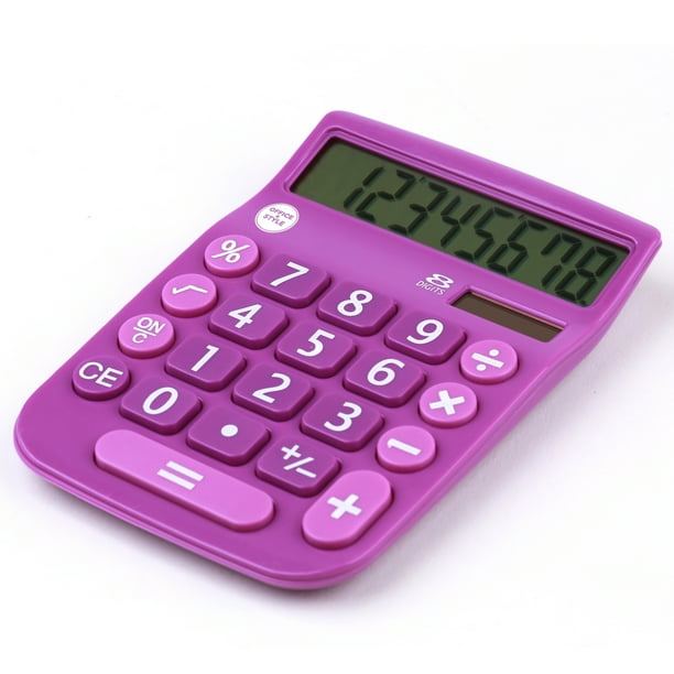 Office + Style 8 Digit Calculator Purple