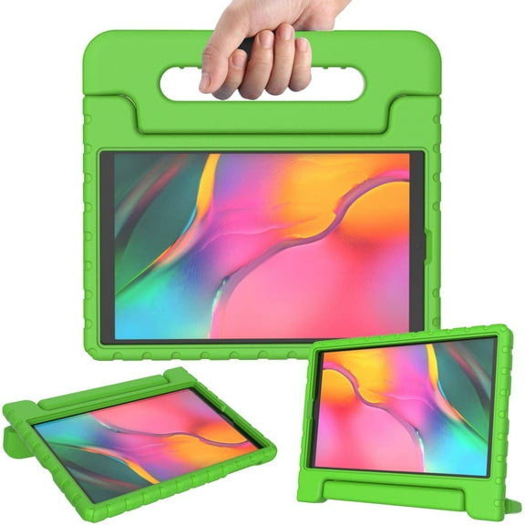 Golden Sheeps Kid Friendly Case Compatible for Samsung Galaxy Tab A 10.1 Case 2019 Model T510 T515 T517, Shockproof Ultra Light Weight Convertible Handle Stand Cover (Green)