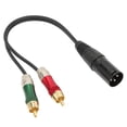 thumbnail image 4 of Cable XLR a CC de 3,5 mm con doble RCA macho, estéreo, sin pérdida, universal, divisor de micrófono para DVD, VCD, XLR macho a 2 RCA, 1 m, 4 of 14