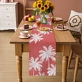 thumbnail image 2 of Coral Red Palm Trees Table Runner 72 Inches, Farmhouse Tropical Summer Beach Bed Runner Dresser Scarves Tabletop for Indoor Outdoor Parties/Ceremony/Banquet, 16" x 72", 2 of 9