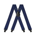 thumbnail image 2 of SGFCWSX Men's Casual Solid X-Type Adjustable Suspenders, Strong 4-Clip Design 3.5cm Elastic Straps Formal Casual Navy, 2 of 3