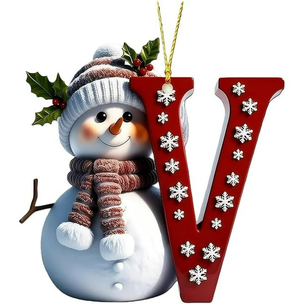Hogar y jardín, Decoración del hogar, Adornos navideños de muñeco de nieve, Lindo árbol de Navidad, Decoración con letras, Colgantes personalizados, Adorno navideño colgante para interiores, El colgan