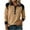 Khaki, variant on ZACPNCV Womens Trendy Casual Sweatshirt Long Sleeve Solid Color with Detachable Feel Denim Collar and Stitching