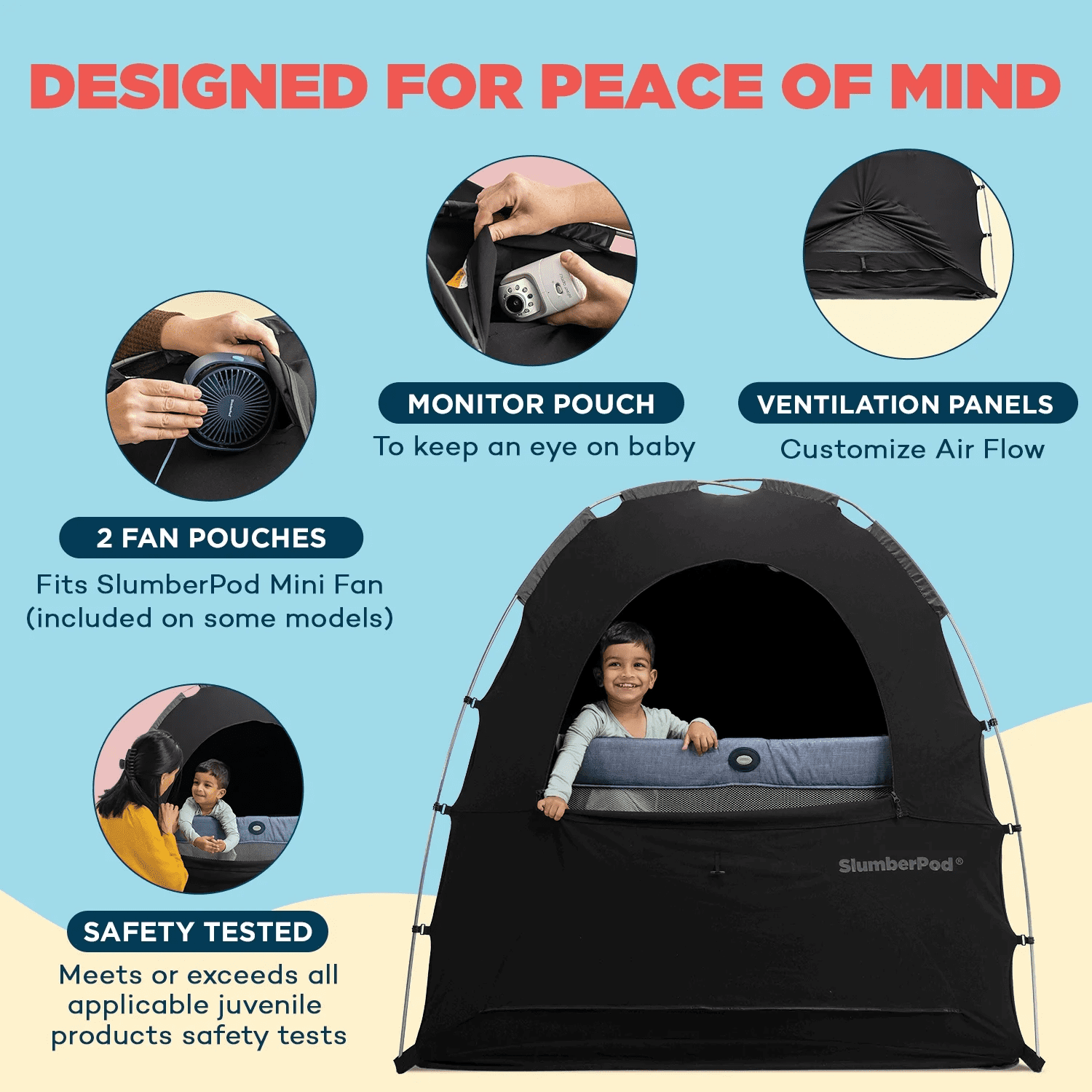 SlumberPod Blackout Sleep Tent, Portable Crib and Pack N Play