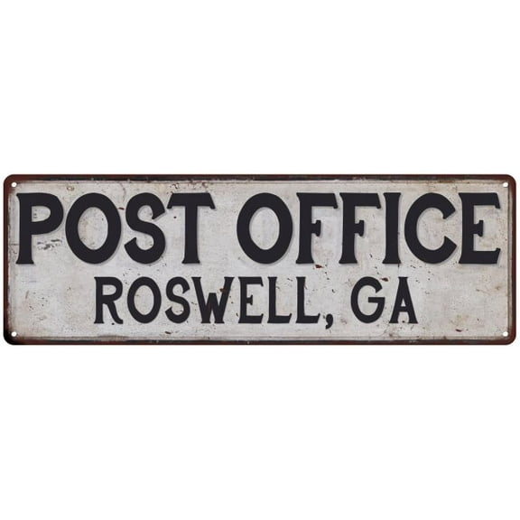 Roswell, Ga Post Office Metal Sign Vintage 6x18 106180011316