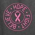 thumbnail image 2 of Wild Bobby, Believe Hope Fight, Breast Cancer Awareness, Front and Back Unisex Graphic Hoodie Sweatshirt, Heather Black, 3X-Large, 2 of 4