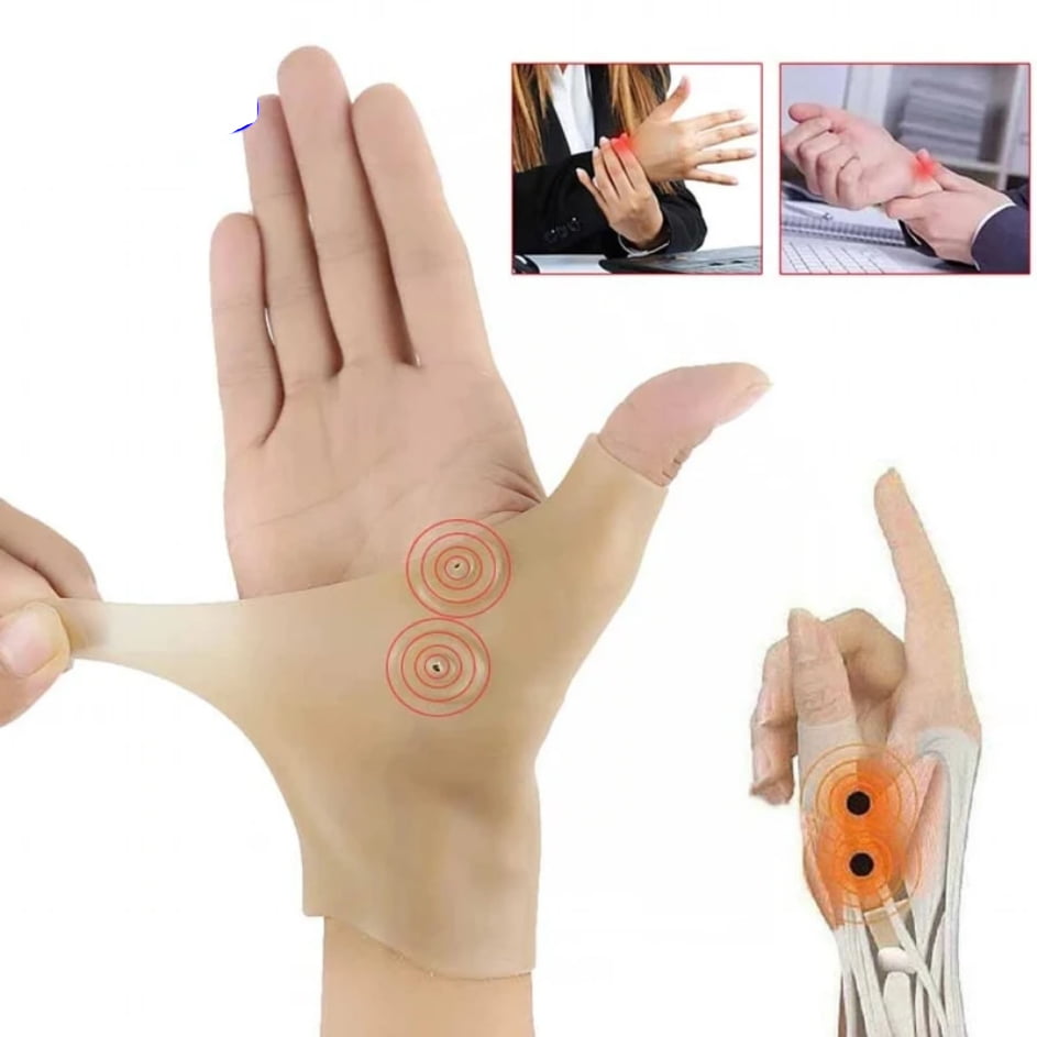 2Pcs Gloves Gel Filled Thumb Hand Wrist Support Arthritis Compression Magnetic 