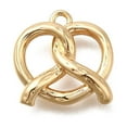 thumbnail image 2 of Brass Pendants Pretzel Charms Real 14K golden Plated 12x12.5x3mm Hole: 1.2mm, 2 of 3