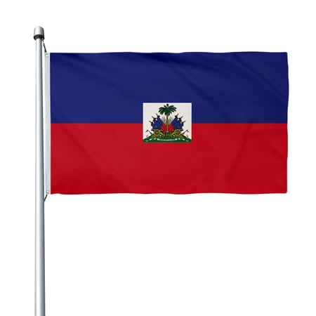 Aihccy Haiti Crest Flag with Brass Grommets Size - 3x5Ft