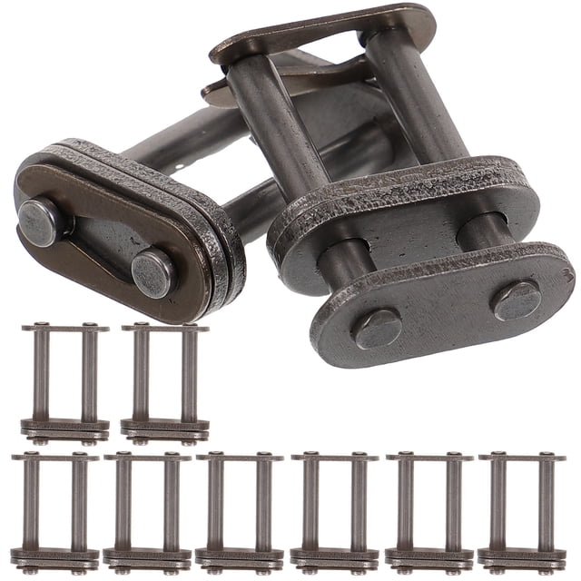 OULII 10 Pcs Connecteur de Chaîne en Acier Durable Gris Foncé Double Rangées Raccord de Chaîne à Dégagement Rapide
