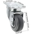 thumbnail image 2 of SY America 3" 4 Pack Caster w/ Gray Polyurethane Wheel Top Annular Plate, Top Plate Caster, 1200 lbs Total Capacity (3 inches pack of 4, Swivel), 2 of 5