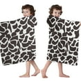 thumbnail image 4 of White and Black Of Leopard Print Hooded Bath Towel，50"x30" for Ages 3 To 12 Kids, Quick Dry Lightweight Soft Microfiber Hood Beach Towel Cover Up for Kids, 4 of 7