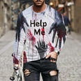thumbnail image 1 of Amzcrzy Sudadera Para Hombre, Informal, Cuello Redondo, Manga Larga, Camiseta Estampada De Halloween, Blusa, Tops, Gris Oscuro, S, 1 of 5