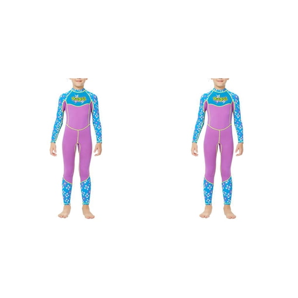 Greeniant Trajes de neopreno Traje de buceo Mangas largas y pantalones Cuerpo completo Anti-quemaduras solares para Snorkel Surf Natación Púrpura M 2Conjunto