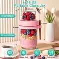 thumbnail image 3 of stusgo 2 Pack Glass Overnight Oats Containers with Lids & Spoons, 20oz Leakproof Meal Prep Jars for Yogurt, Granola, Salad, Portable & Dishwasher Safe, 3 of 8