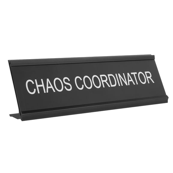 FRCOLOR Mediator Position L-shaped Desk Plaque Chaos Coordinator Desk Name Plate Funny Office Sign Home Office Desk Decor Desk Name Plaque