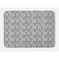 thumbnail image 1 of Vintage Botany Bath Mat, Sketch Look of Monochrome Beer Hops Cones and Leaves on Branches, Plush Bathroom Decor Mat with Non Slip Backing, 29.5" X 17.5", Charcoal Grey White, by Ambesonne, 1 of 2