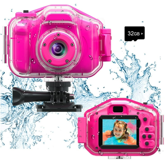Cámara impermeable Agoigo Kids HD 5.0MP 1080P 32GB con funda