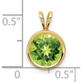 thumbnail image 5 of 14K Yellow Gold 8mm Peridot Bezel Pendant (13 X 9) Made In India xp303pe, 5 of 6